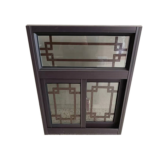 DELAIQI 90 series bridge insulation aluminum alloy sliding window (antique lattice) Customized soundproof glass system for aluminum alloy doors and windows Windows