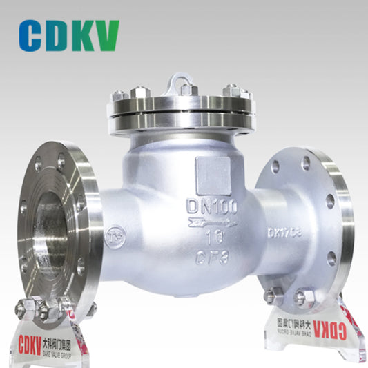 DAKE H44W-16P swing check valve Stainless steel open flange check valve, flap flange connecting valve