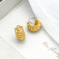 ZHONGTAI Sweet and little fresh earrings 18.5mmx10.5mm  Fried Dough Twists Twist Ring European and American Style Ear Studs Small Popular Vintage Metal Knitted Ear Studs